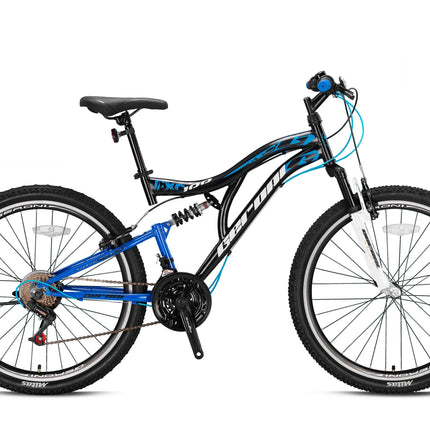 FXC 100 MTB 24" F/S  zwart blauw 21sp